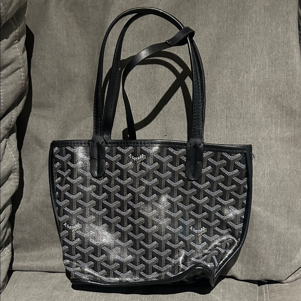 Black and Gray Mini Tote Bag